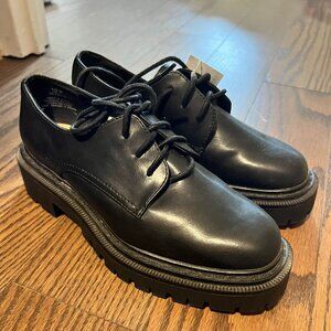 H&M Black Chunky Lace-Up Shoes 7.5/38